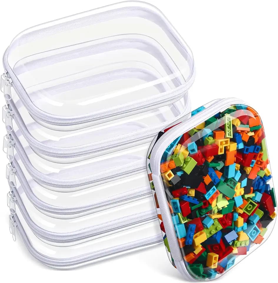 Sanwuta 6 Clear Hard Zipper Case, Clear, 7.87 x 5.9 x 2 Inch