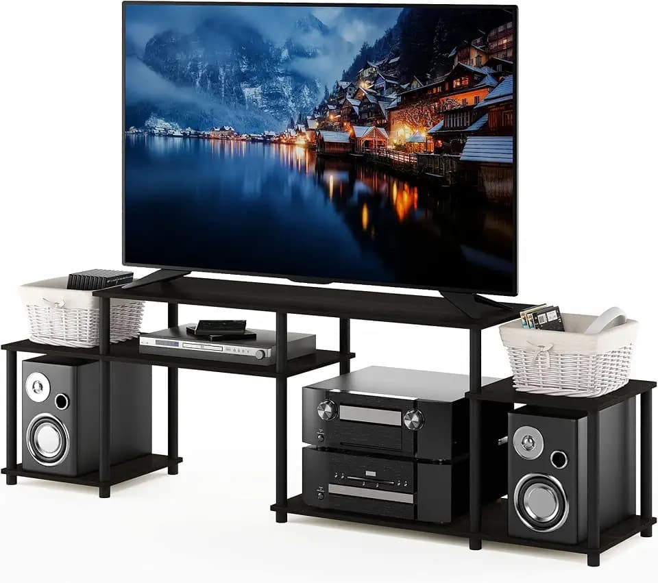 Furinno Turn-N-Tube Handel Stand for TV up to 55 Inch, Espresso