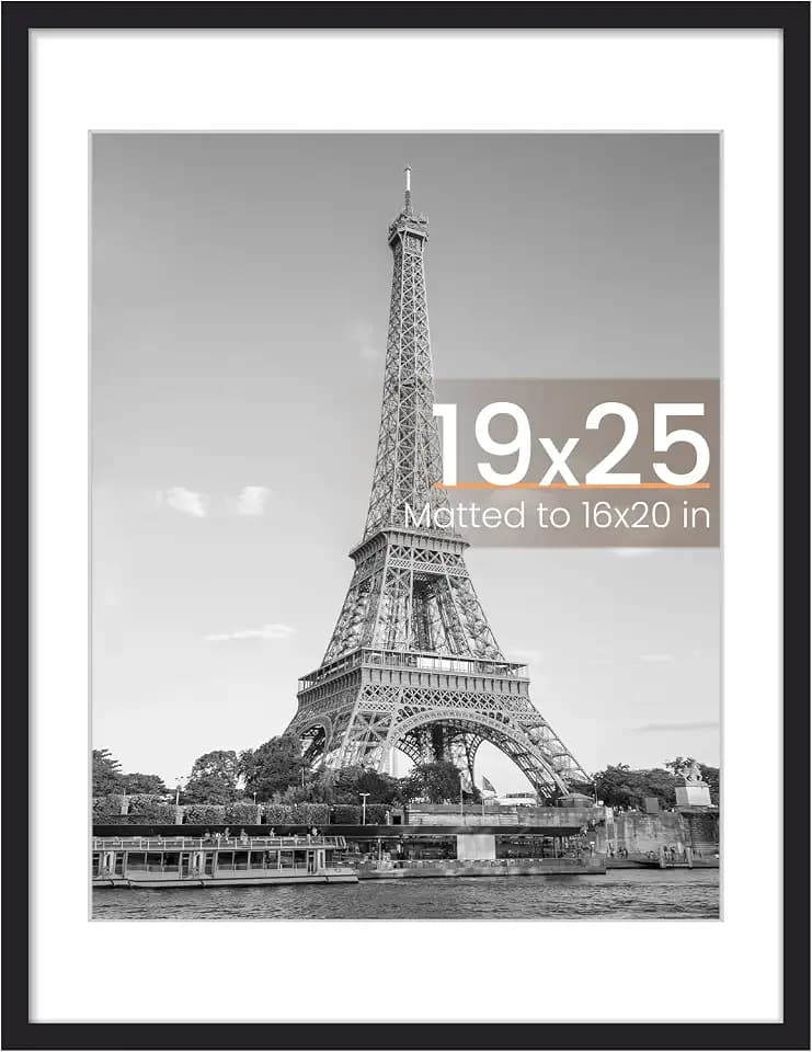 upsimples 19x25 Picture Frame, Wall Decor Poster Frames, Black 1 Pack