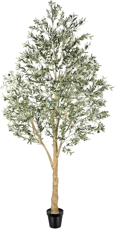 Realead Artificial Olive Tree 10 Feet with Thick Trunk & Realistic Leaves