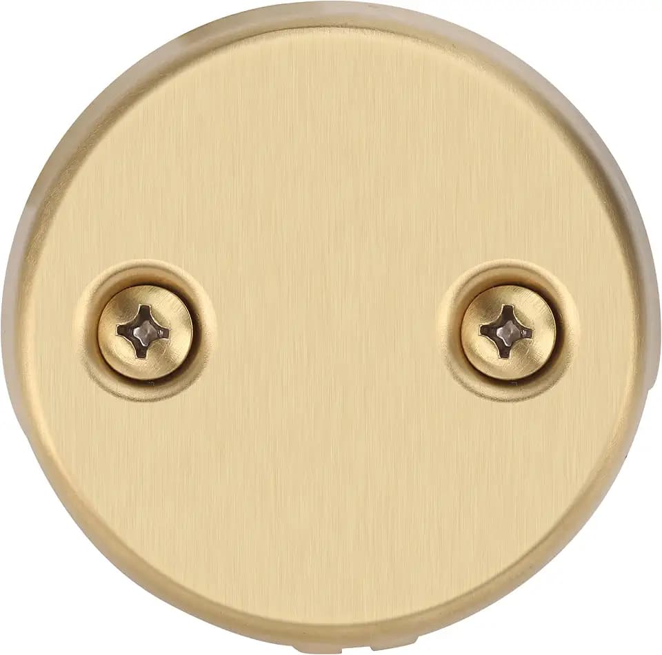 PRIMSOPH Two Hole Overflow Faceplate Tub Drain Trim Kit Conversion Kit Assembly Universal Fine Coarse Thread Replacement Brushed Gold