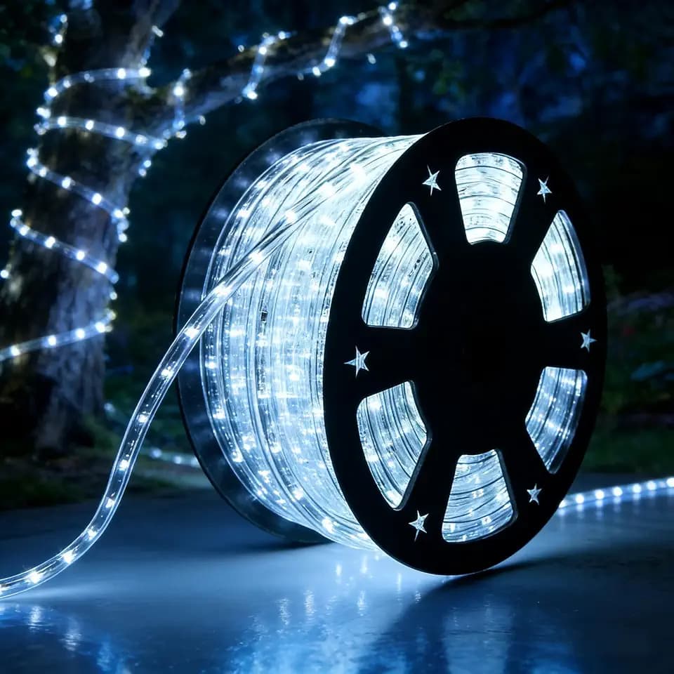 100Ft LED Rope Lights, 1080 LEDs Waterproof Rope Lights, 110V Cuttable Connectable Rope Lights Waterproof Decorative Lighting for Indoor/Outdoor, Halloween and Christmas Decorations(Cold White)