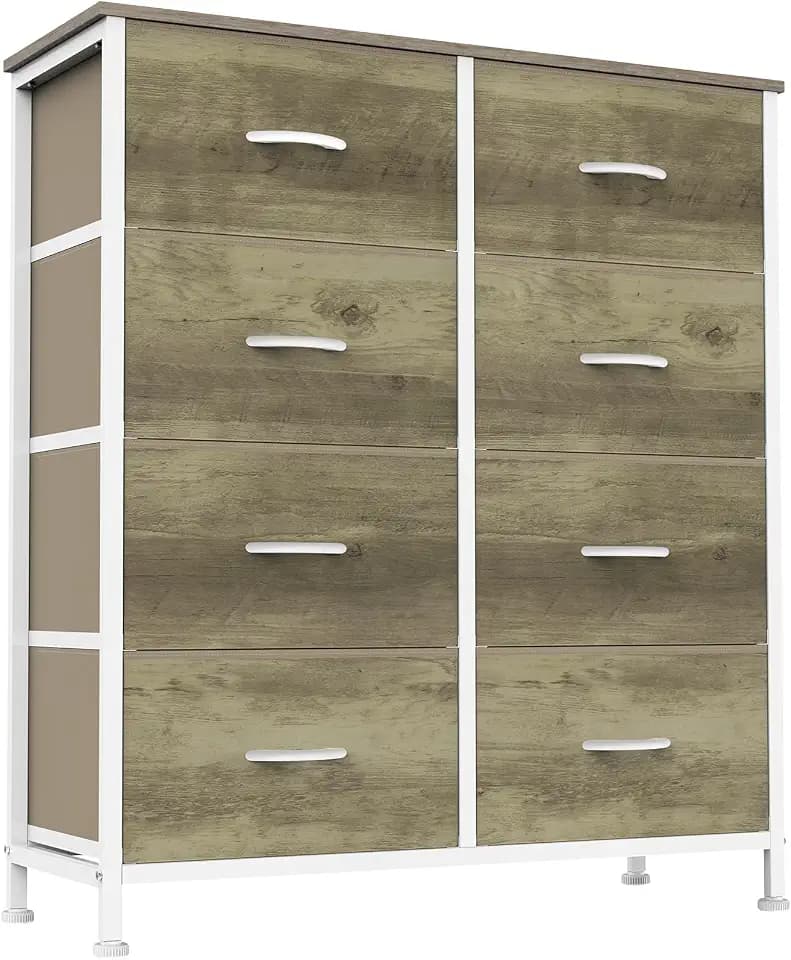 Sweetcrispy 8 Drawer Dresser for Bedroom, Large Fabric Storage Tower