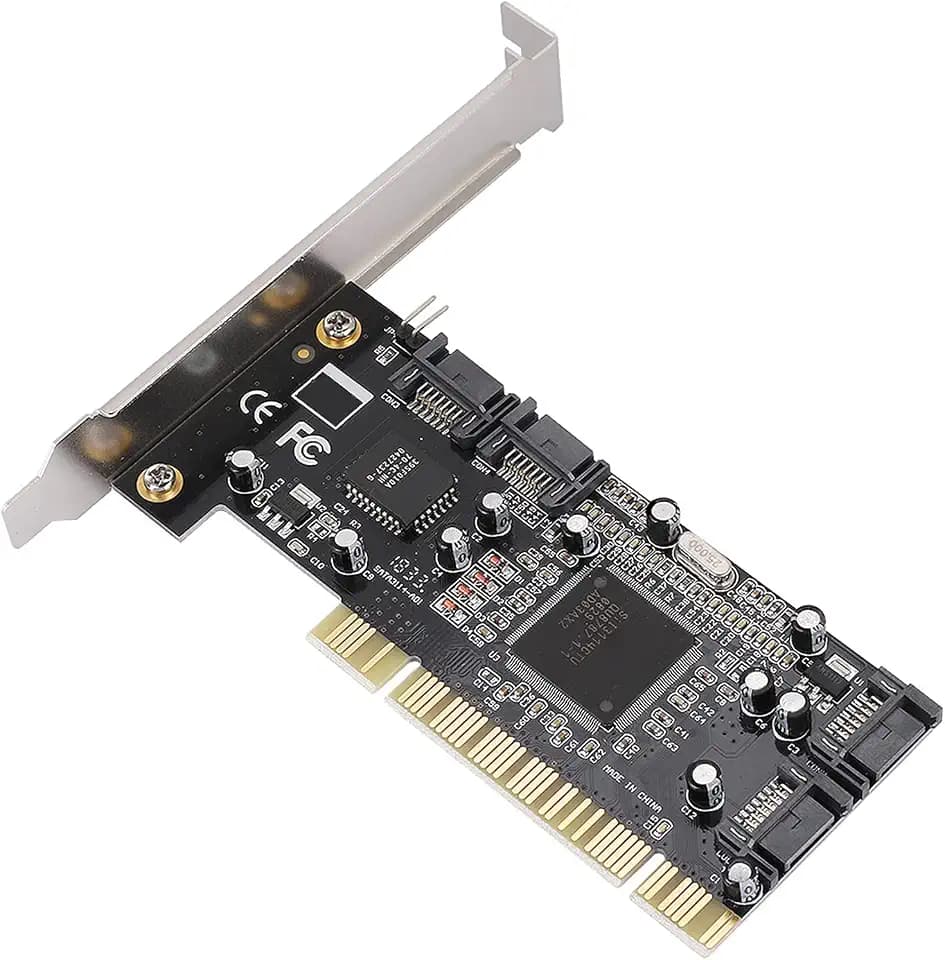 Raid-Controller, Sil3114 PCI-Chipsatz auf 4 interne SATA-Anschlüsse 1 5-poliger PCI-zu-SATA-Raid-Karten-Gbit/s-Adapter Raid-Karten-Chipsatz mit Unterstützung für Festplatten