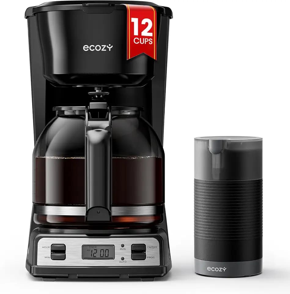 ecozy 12-Cup Drip Coffee Maker with Electric Coffee Grinder Combos