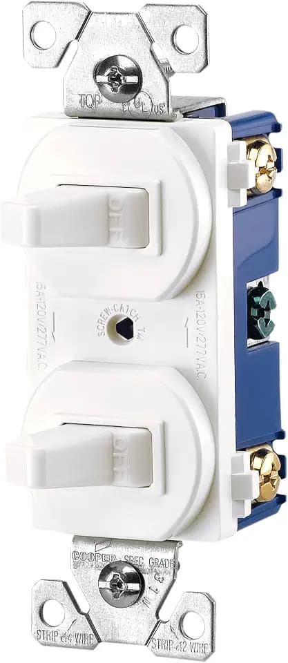 Eaton 271W 15-Amps 120/277-Volt Traditional Heavy Duty Grade Two Single-Pole Switches, White
