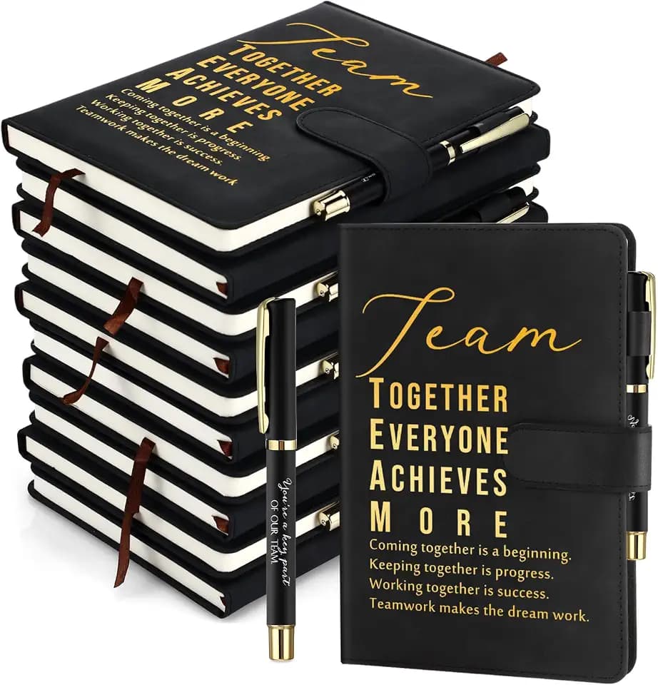 Kosiz 20 Pcs Employee Appreciation Gift Bulk Notebook Pen, Black, Team