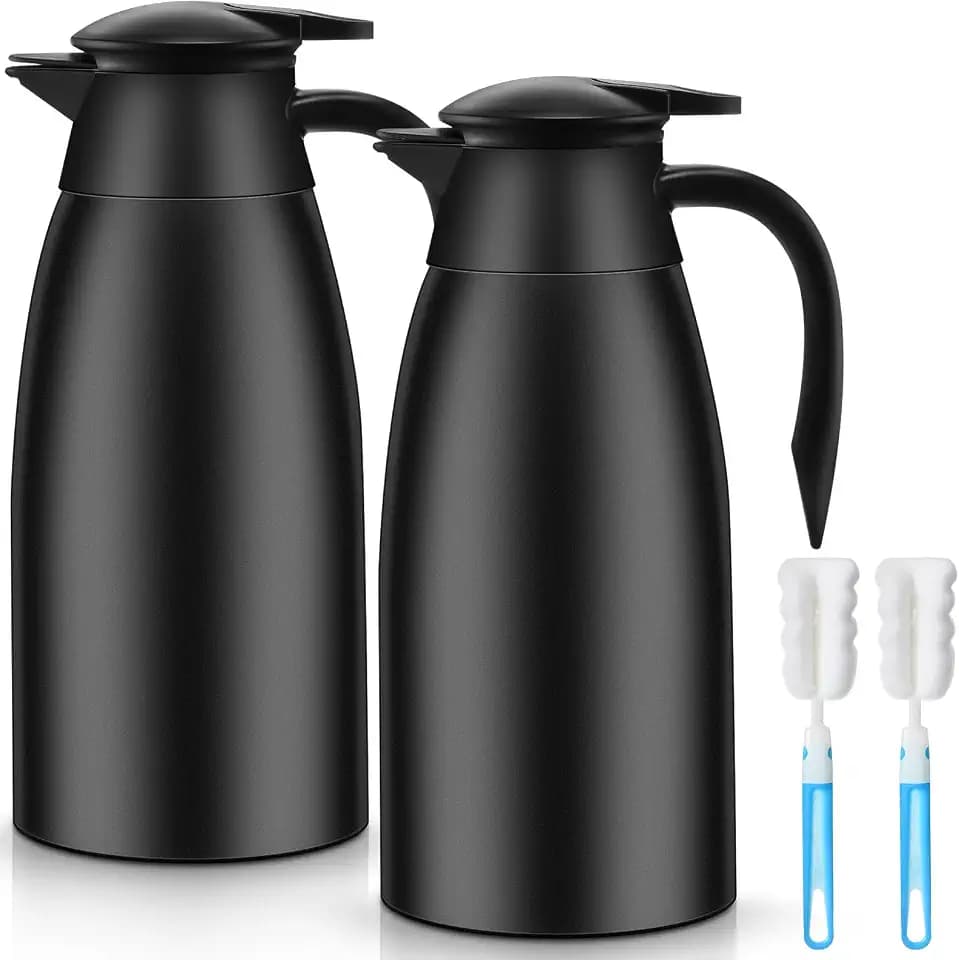 Norme 2 Pcs Thermal Coffee Carafe Creamer, Black, 68 oz