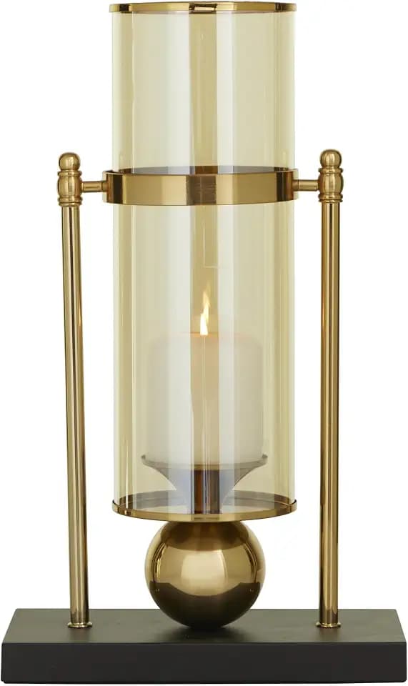 CosmoLiving by Cosmopolitan Metal Hurricane Lamp 10" x 5" x 17"