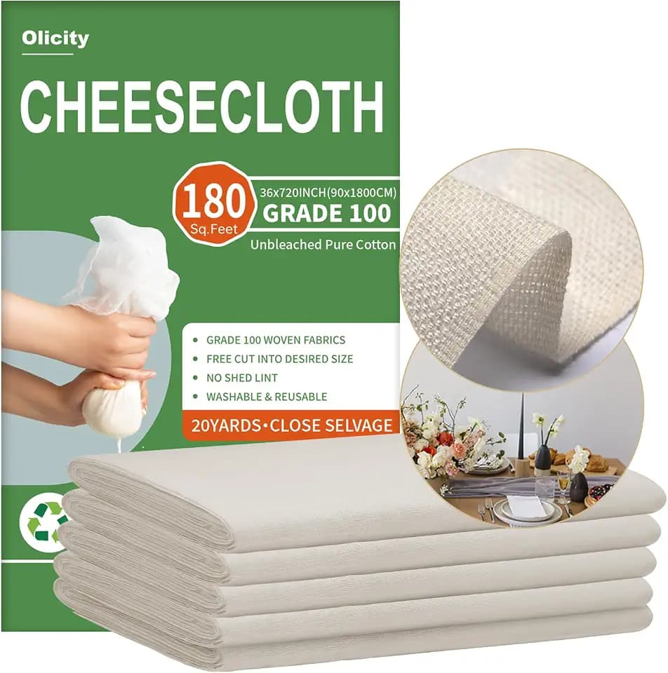 Olicity Cheese Cloth Roll,Grade 100,3x60Ft, 180 Sq.Ft,Reusable Cheese Cloth