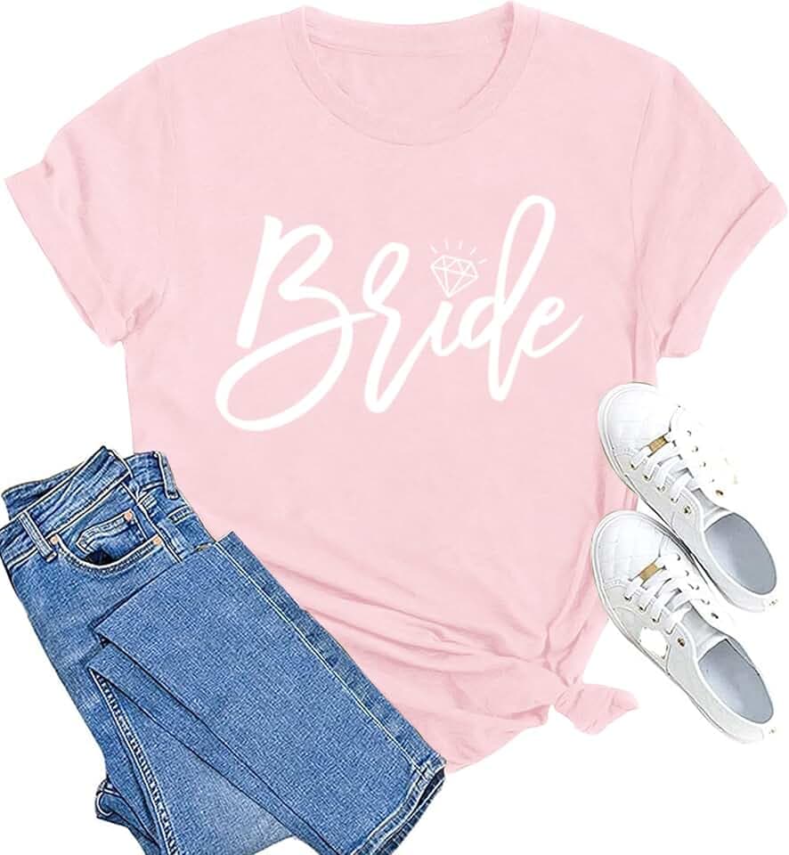 MAIHUN Womens Bride Shirt Team Bride Bridesmaid Tshirt Bachelorette Party Tee Top