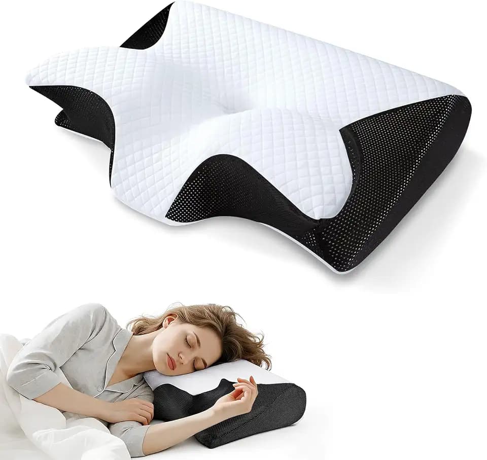 Sleep Apnea Pillow, Dreamers Relief Pillow Side Sleeper, 2 in 1 Cervical Pillow for Neck Pain Relief and for Back Side Stomach Sleeper