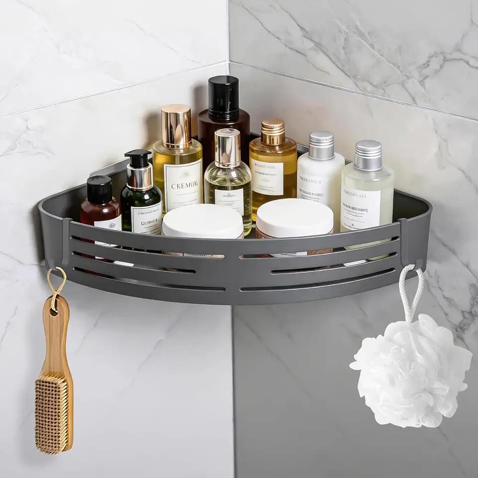 Aluminum Corner Shower Caddy Bathroom Shelf Organizer Storage Accessories