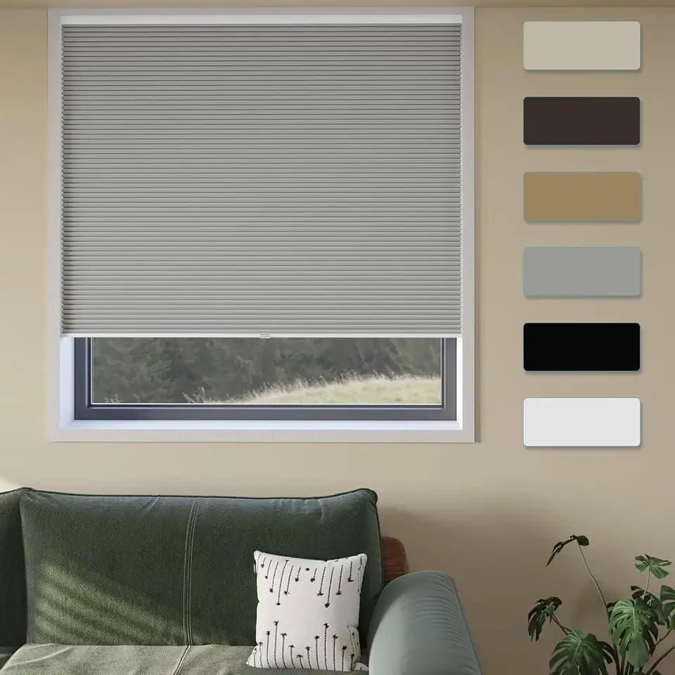 MYshade Cordless Cellular Window Shades No Tools No Drill Blackout Blinds for Indoor Windows Size 20" Wide X 48" Height Grey Room Darkening Window Blinds for Bedroom, Bathroom, Kitchen, Living Room