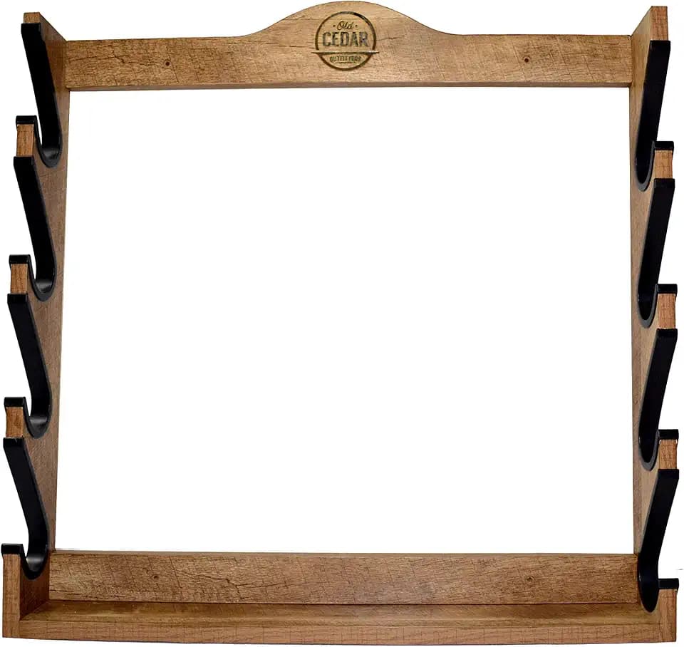Old Cedar Outfitters Wall-Mounted Gun Rack for Long Guns, Rifles and Shotguns with Protective Sleeves - Four Capacity