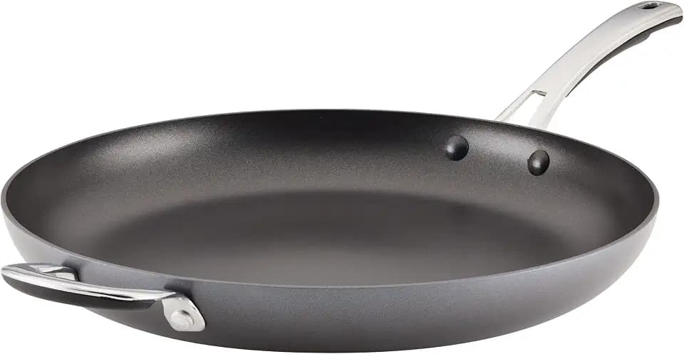 Rachael Ray Cook + Create Hard Anodized Nonstick Frying Pan/Skillet with Helper Handle, 14 Inch - Black