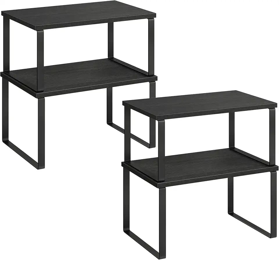 SONGMICS Cabinet Organizer Shelf, Set of 4 Spice Rack, Kitchen Storage