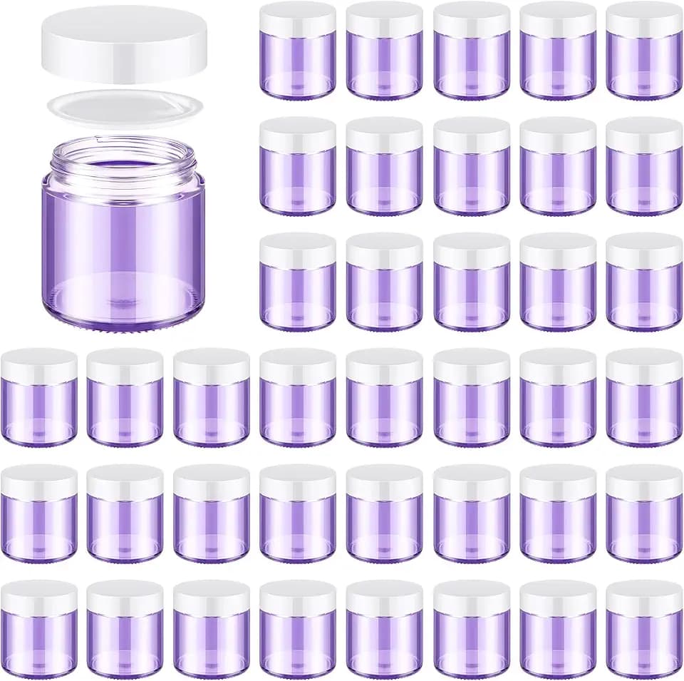 Norme 48 Pcs 4 oz Glass Jars with Lids Cosmetic Jars, Light Purple