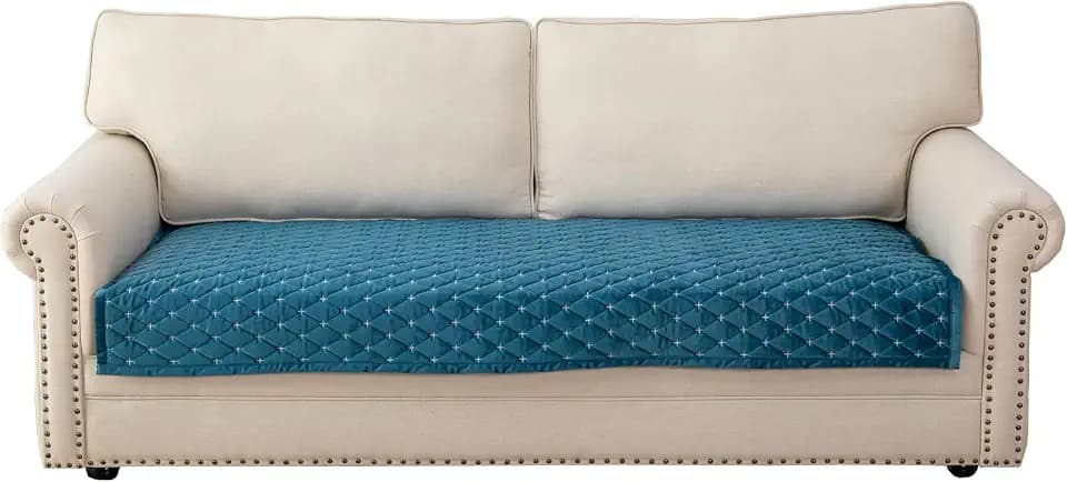 Eismodra Couch Cover,Sectional Couch Covers,Sofa Covers for 3 Cushion Couch,Anti-Slip Sofa Slipcovers for Dogs Cats Kids Loveseat Recliner L Shaped Armrest Backrest,Blue 43''x70''(Only 1 Piece)