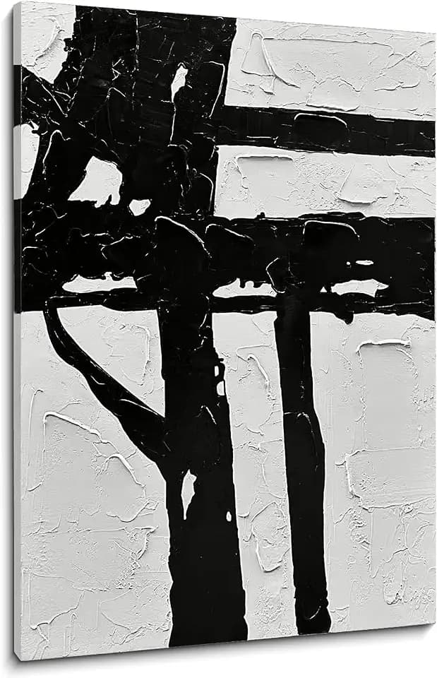 NANKAI Art Hand-drawn black and white abstract decorative oil painting