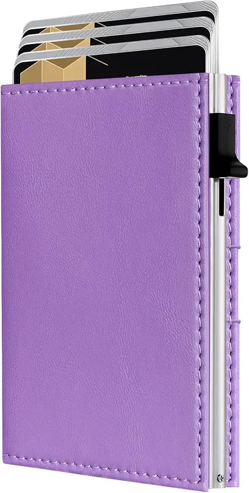 RFID Wallet Women, Small Slim Trifold Wallet Anti-Theft Pop up Card Holder