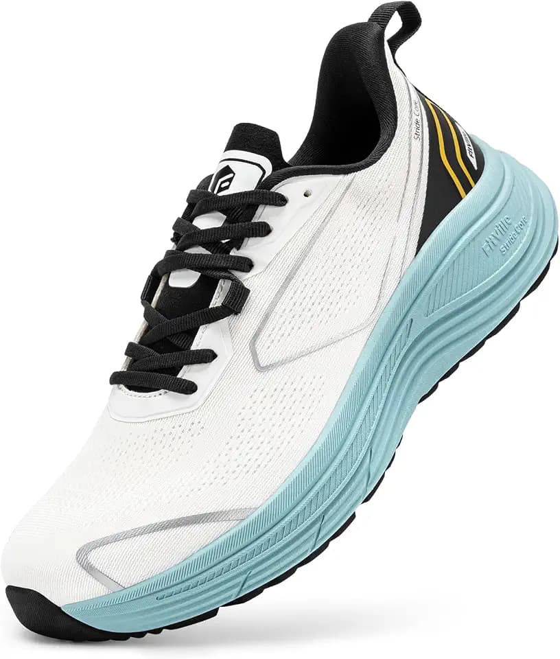 FitVille Men's Wide Walking Shoes, Lightweight Wide Width Athletic Sneakers with Explosive Energy Return & Arch Support for Heel Pain Relief, Featherlight Sports Shoes for Flat Feet