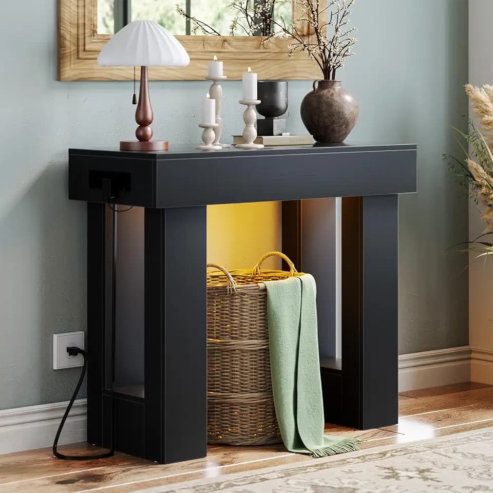 Unikito 39" Entry Table with Sensor Light & AC Outlets with USB-C Ports