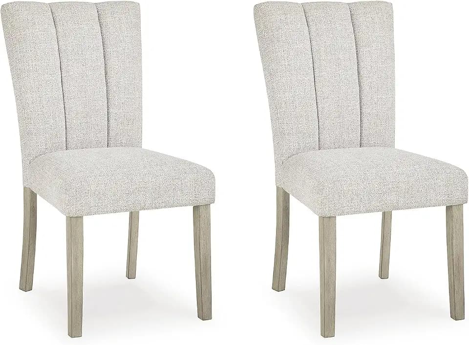 Signature Design by Ashley Upholstered Dining Chairs Set of 2, Bisque