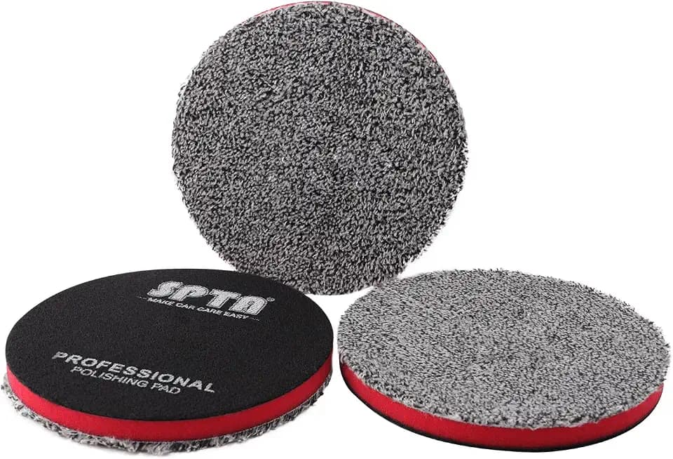 SPTA 6"(150MM) Microfiber Cutting Pads, 3PCS Soft Microfiber Wax Removal Pad, Detailing Wax Applicator Pad, for Waxing and Polishing&Scratch and Vortex Removal Pad