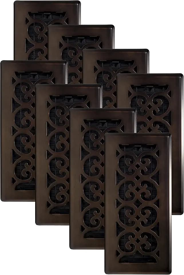 Decor Grates SPH410-RB-8 Scroll Design Floor Register, 4x10, Rubbed Bronze Finish, 8 Pack
