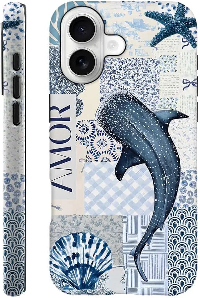 Compatible with iPhone 17,Durable & Shockproof Phone Case Cover Design - Blue Ocean Shark