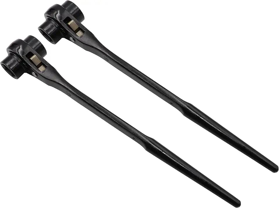 LBY 2-Pack Hexagon Scaffold Quick Wrench, 19mm/22mm Ratchet Spanner, Double Ended Socket, Ratcheting Scaffold, Pointed Tail (Black)