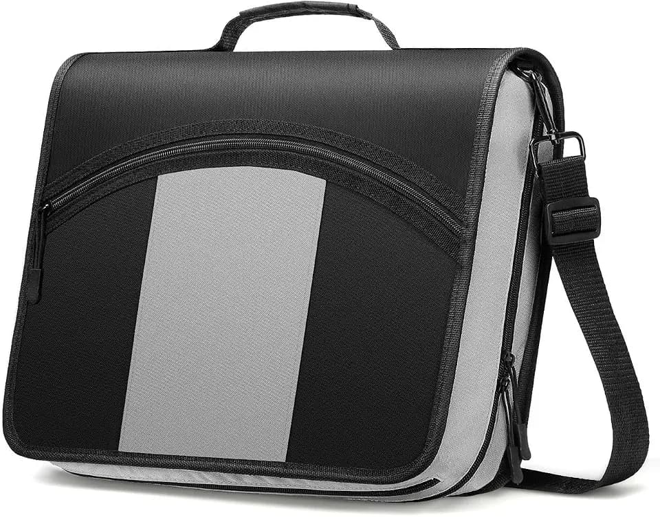 MoKo Zipper Binder with Strap, 3 Inch 3 O Ring, 600 Sheets, Black & Gray