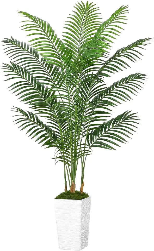 UPBUD Artificial Palm Tree, 6FT Tall Fake Plant, Faux Tropical Areca Tree