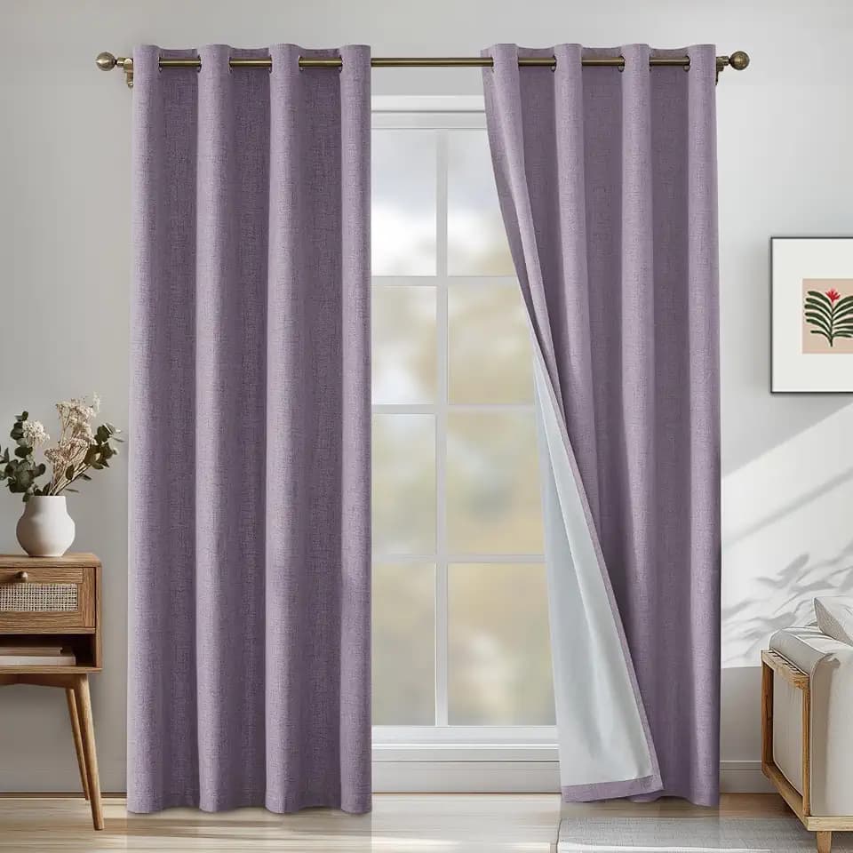 100% Blackout Curtains for Bedroom, 52" W x 96" L (2 Panels)