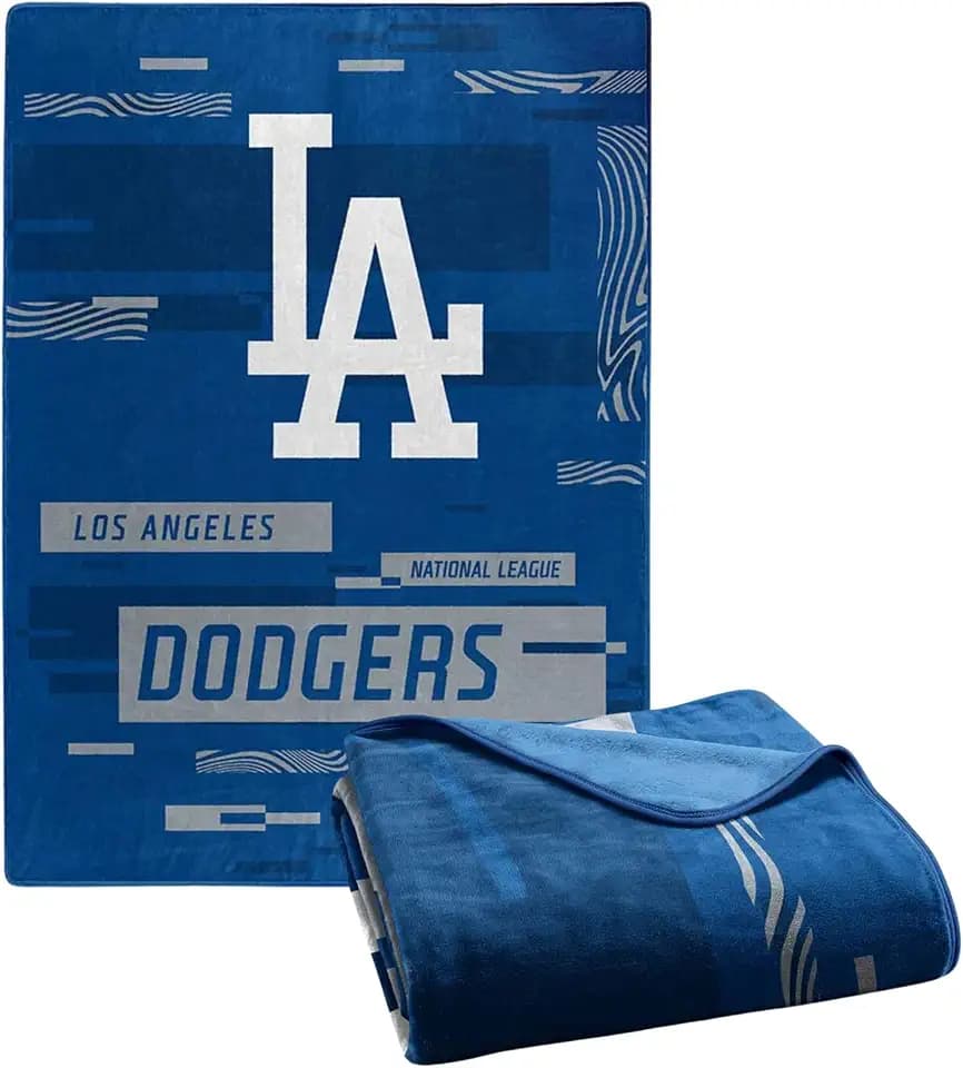 Northwest Extra Large Oversized Plush MLB Digitize Raschel Throw Blanket, 60" x 80" (Los Angeles Dodgers)
