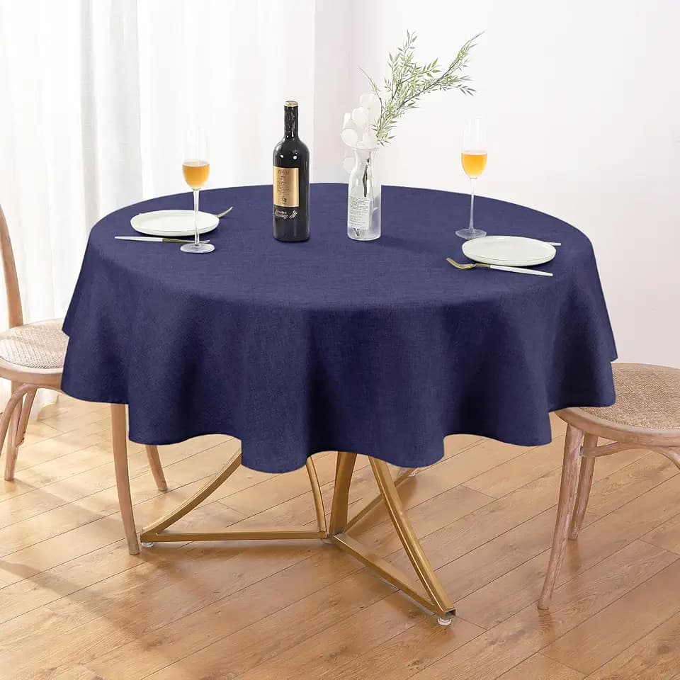 AUSSPVOCT Textured Round Tablecloth 60 Inch for Birthday Party Home Decor