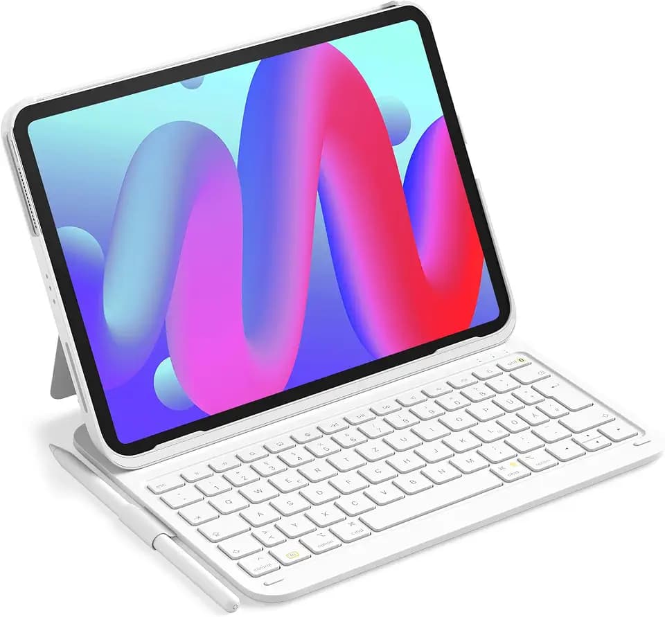 Inateck Hülle mit Tastatur für iPad 11(A16)/10. Gen, Ultraleicht 427g