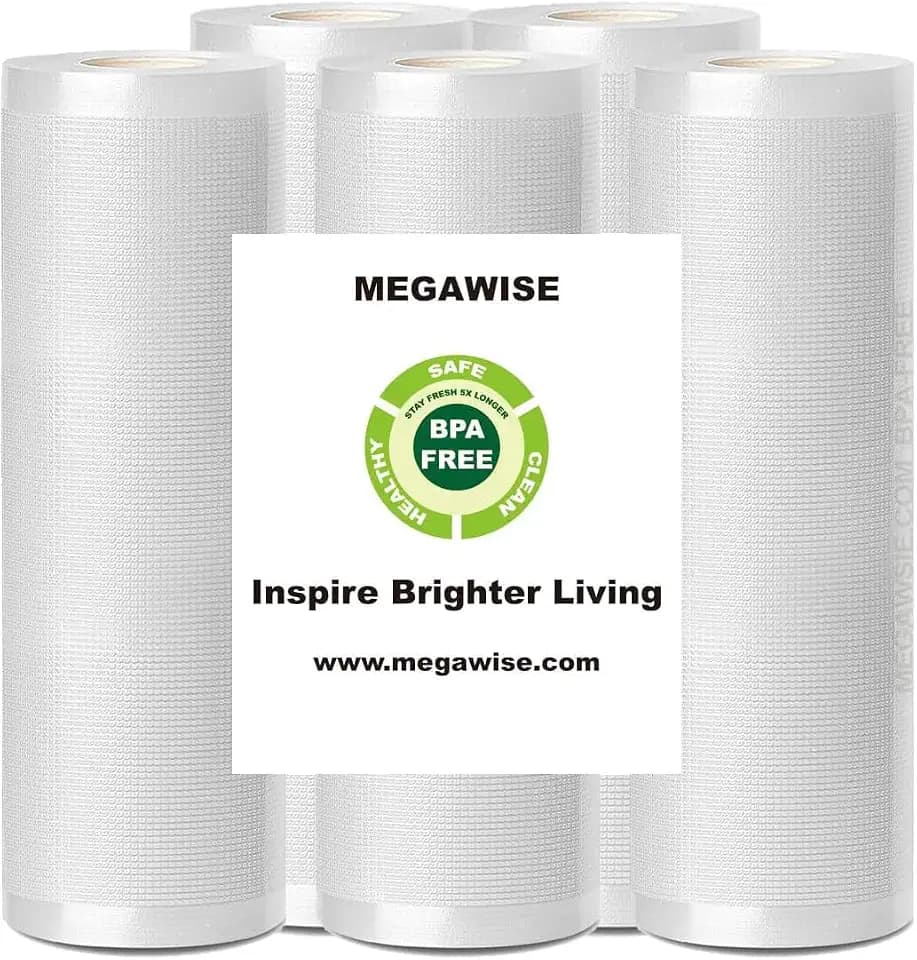MEGAWISE Vacuum Sealer Rolls, 8 in x 21.6 ft, 5 Pack, BPA-Free