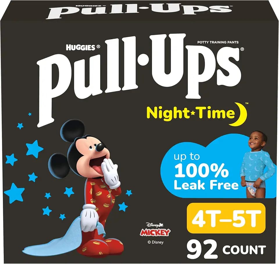 Pull-Ups Boys' Night-Time Potty Training Pants, Size 4T-5T, 92 Count