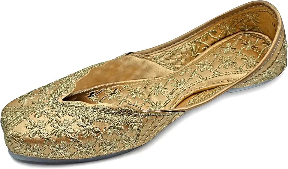 Chandrakala Bridal Mojaris for Women Flats Punjabi Jutti Ethnic Flats,(WF140-P)