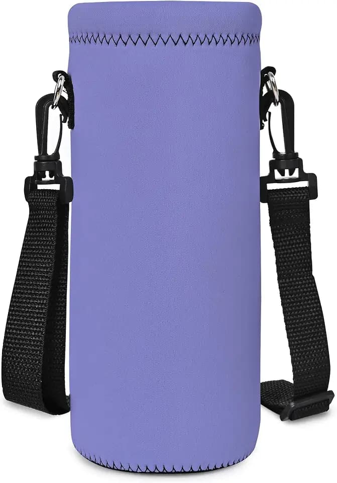 RICHEN Neoprene Water Bottle Carrier Bag with Adjustable Shoulder Strap,Insulated Water Bottle Cover for Stainless Steel/Glass/Plastic Bottles