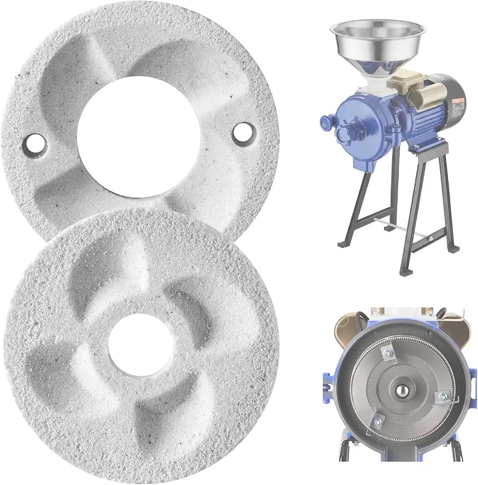 VEVOR 2PCS Grinding Sheets for Electric Grain Mill Grinder, Marble Dry & Wet Grinding Discs, Replacement Grinding Plates Compatible with VEVOR GM-002 Corn Spice Mill Grinder