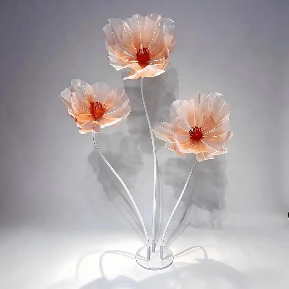 Giant Flowers for Decoration - 5.58 Ft Adjustable Waterproof 3D Silk Faux Large Flowers Decor for Birthday Party Garden Office Home Wedding Hotel Shop Window Display (Cranberry-A)