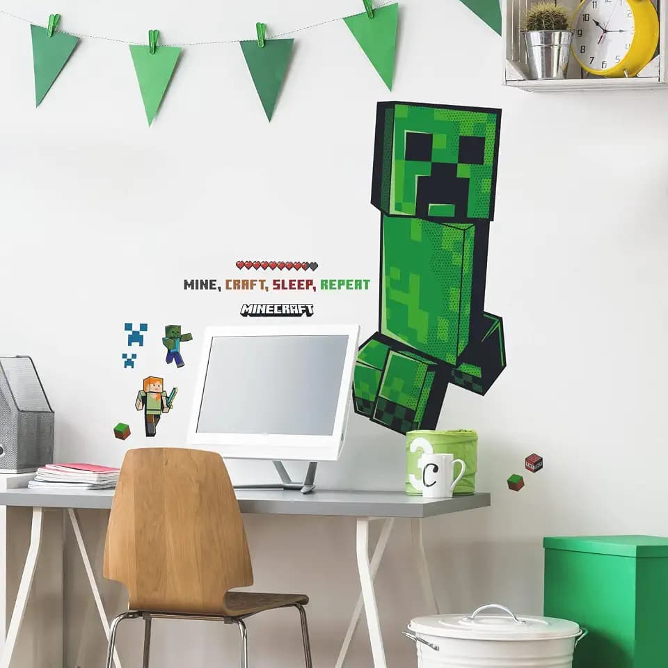 RoomMates Minecraft Creeper Giant Peel and Stick Wall Decals