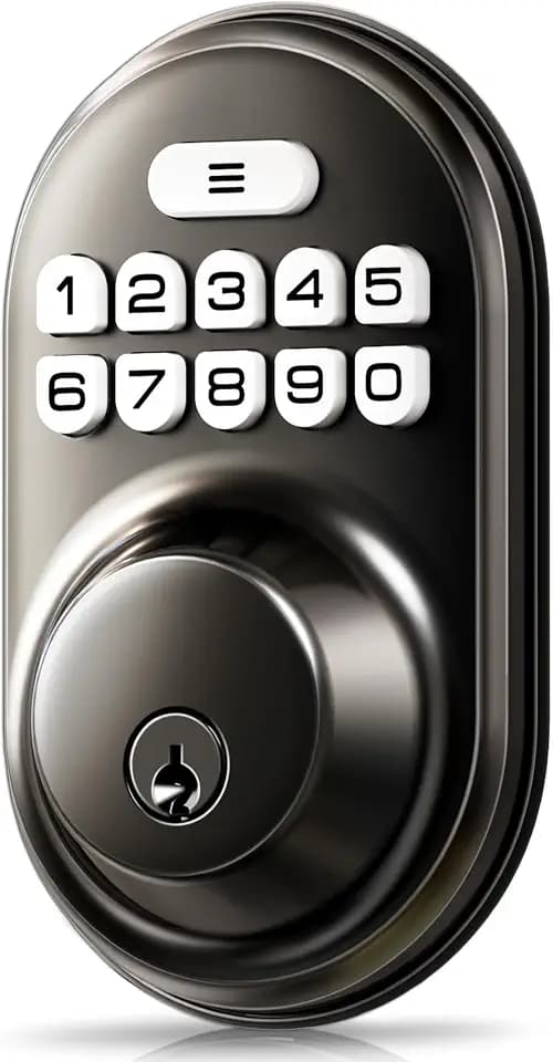 Veise RZ-A Electronic Keypad Deadbolt Door Lock, Matte Black