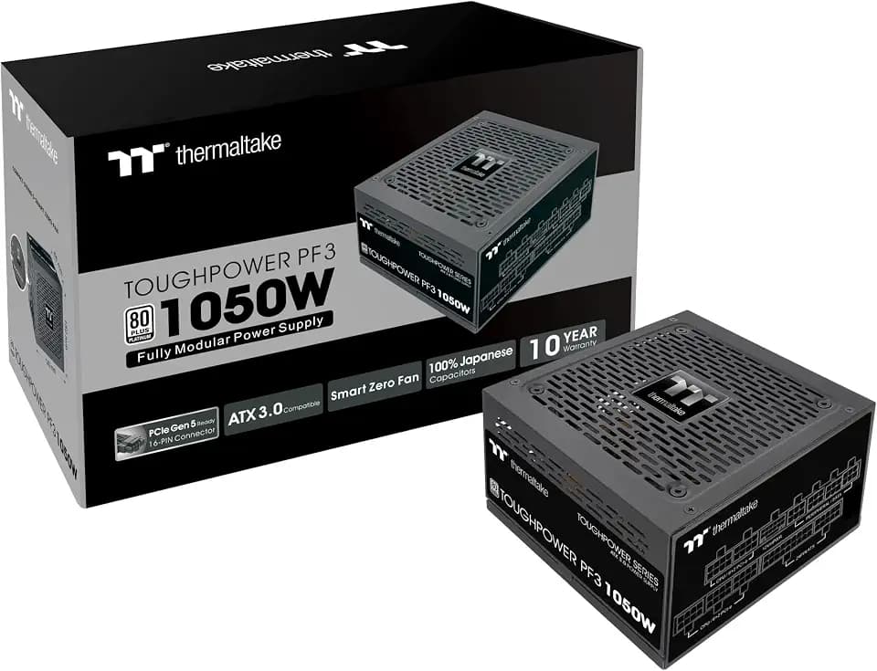 Thermaltake Toughpower PF3 1050W Gen 5 | ATX 3.0 | PCIe Gen 5 Ready | Smart Zero Fan | 80 Plus Platinum | Fully Modular