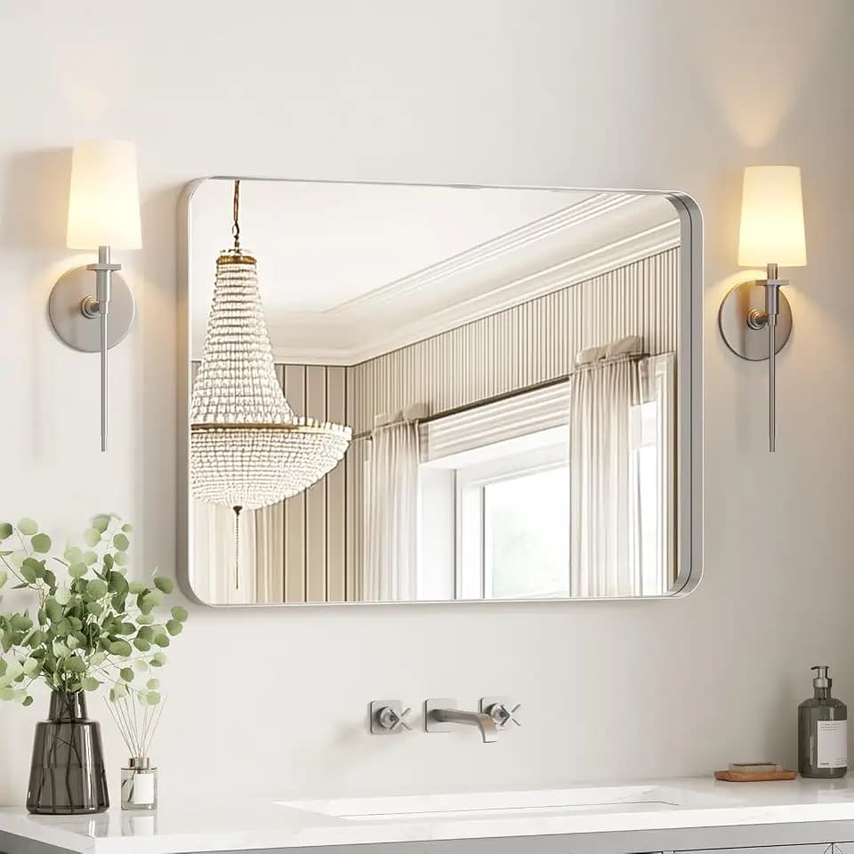 USHOWER Brushed Nickel Bathroom Mirror 30"x40"