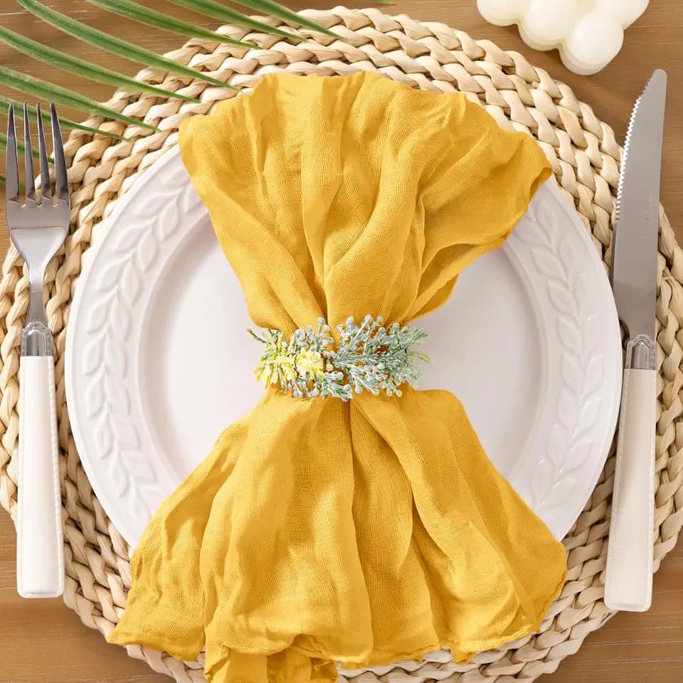 Cheesecloth Napkins Fall Gauze Washable Dinner Wedding Party Home Decor