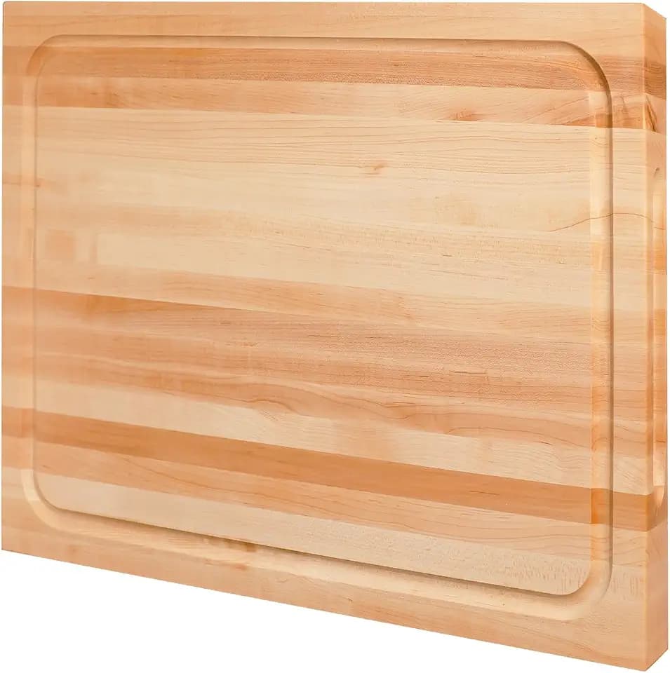 CONSDAN Hard Maple Wood Cutting Board for Kitchen, USA Grown Hardwood, 20 x 15, with Invisible Inner Handle, Prefinished with Food-Grade Oil, Suitable for Kitchen Edge Grain, 1" Thick